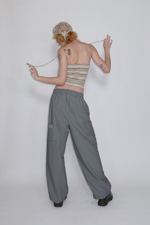 【RESTOCK】NYLON WIDE RIVET PANTS -SLATE CHARCOAL-